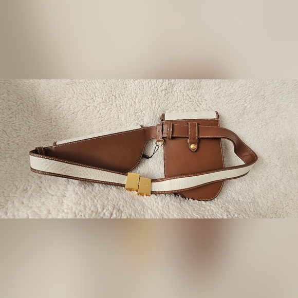 Brandnew Burberry Canvas Smooth Calfskin Olympia Belt Bag Natural - Picture 8 of 8